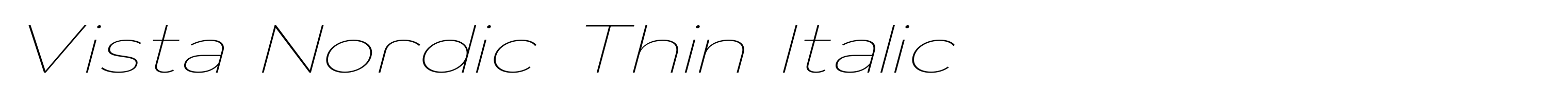 Vista Nordic Thin Italic